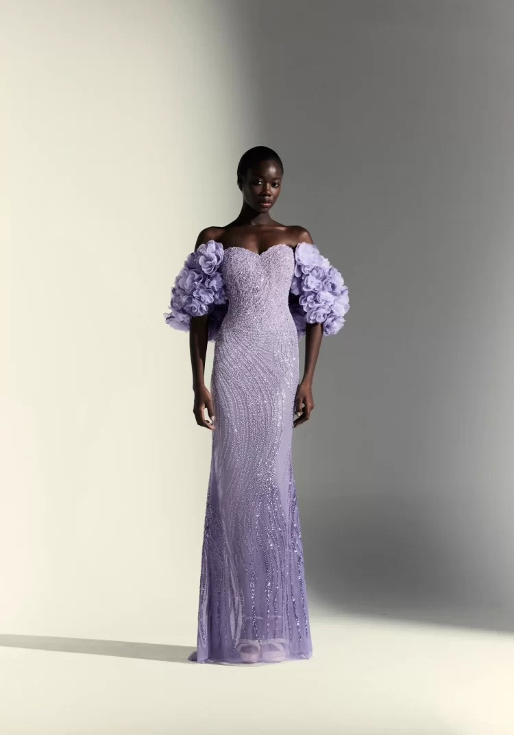 Purple Sweetheart Embellished Dress