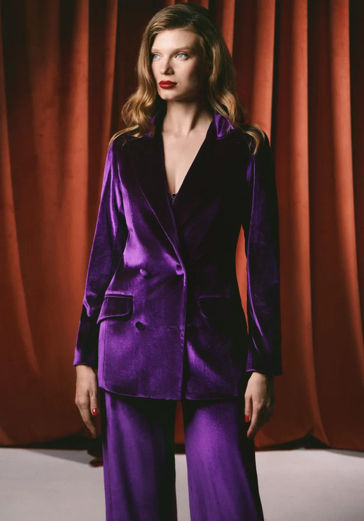 Purple Velvet Three-Piece Set