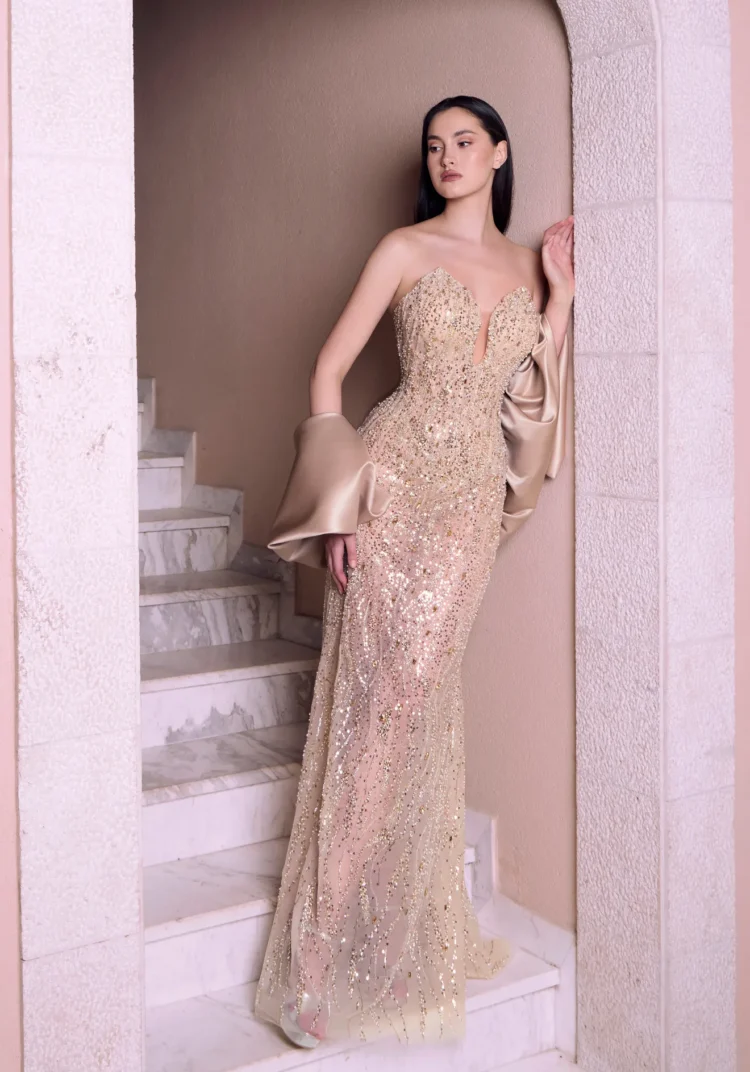 Champagne Gold Crystal Gown