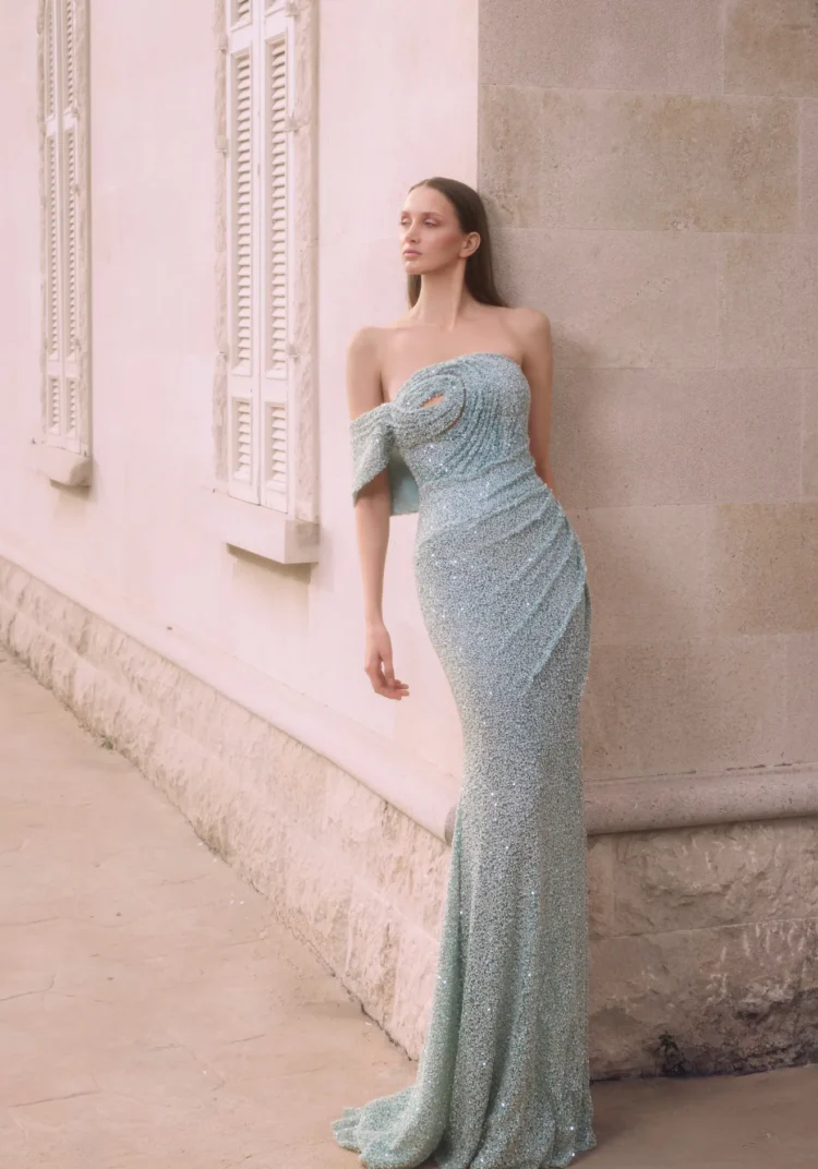 Mint Sage Shimmer Gown